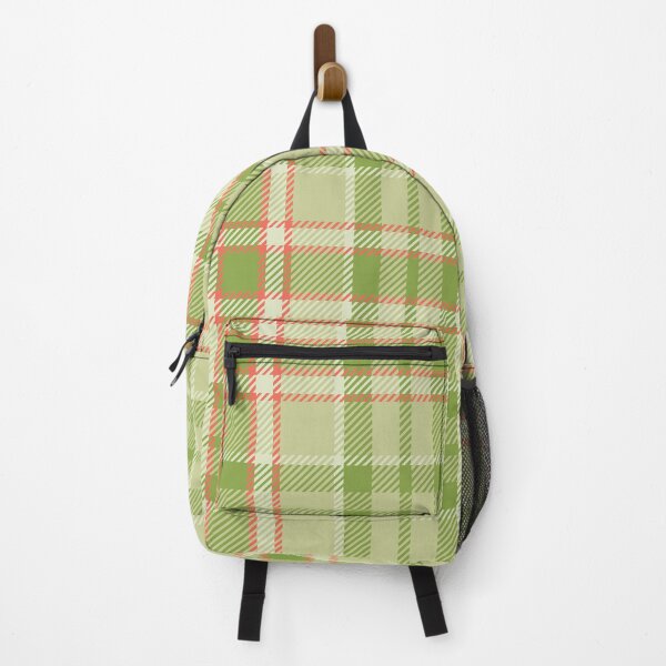 Aperçu de l'œuvre tartan ou plaid vert lime et corail créée et vendue par MBCollections.