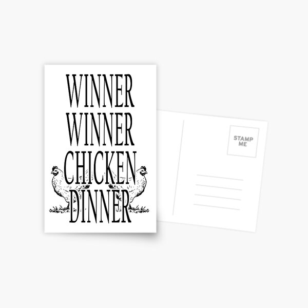 WINNER, WINNER, CHICKEN DINNER. Postcard