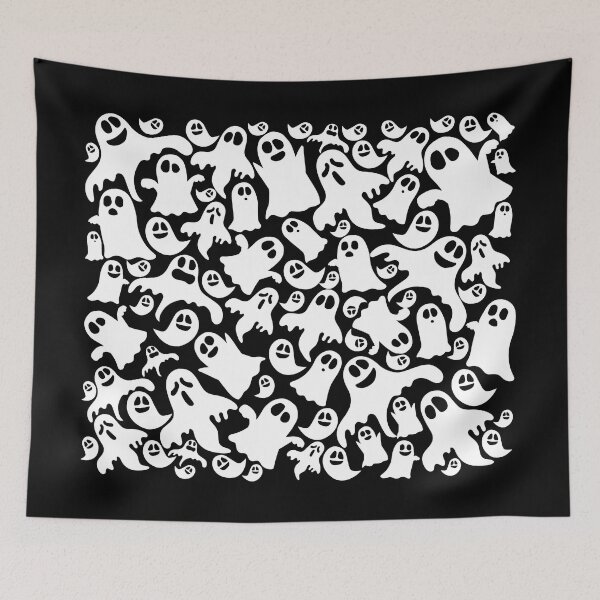 Item preview, Lindo patrón de necrófagos, patrón de fantasmas en blanco y negro, vamos necrófagos designed and sold by Quotesigner.