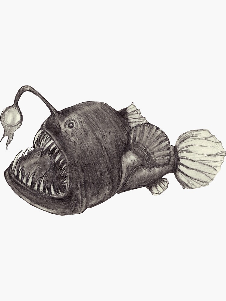 Angler Fish Sticker for Sale by PixlPixi