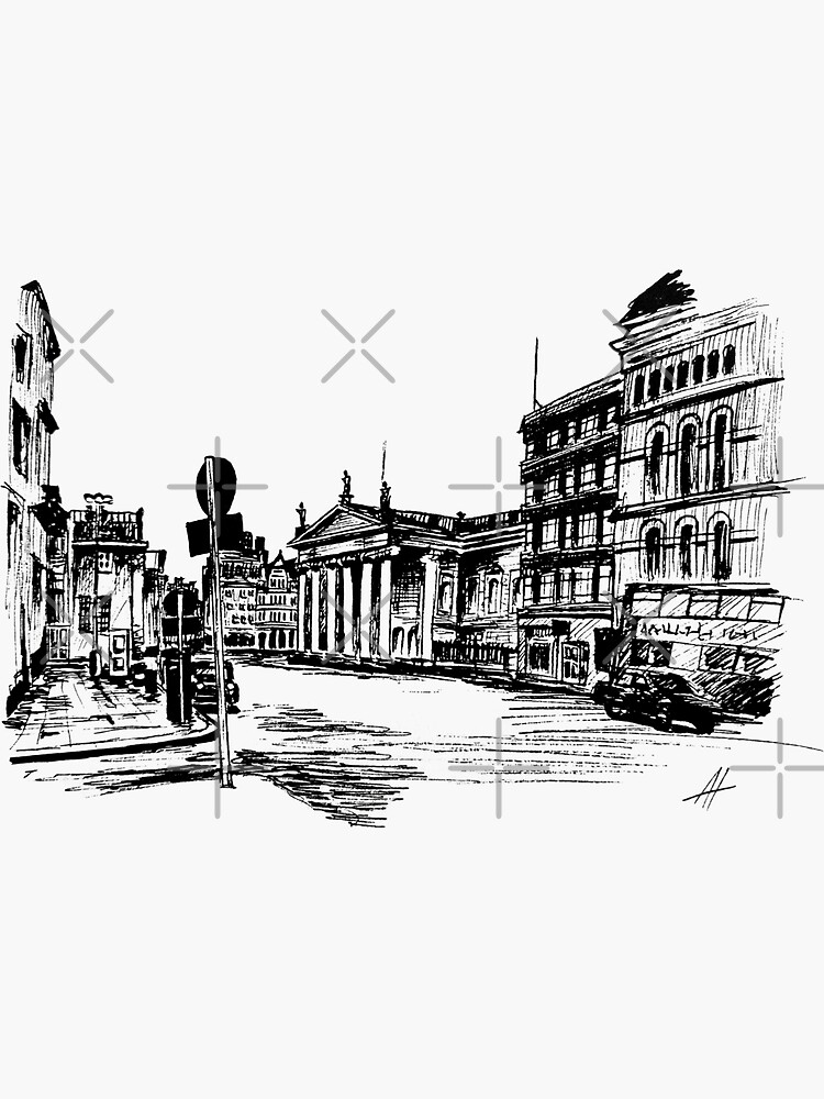 westmoreland-street-dublin-sticker-for-sale-by-irish-nostalgia