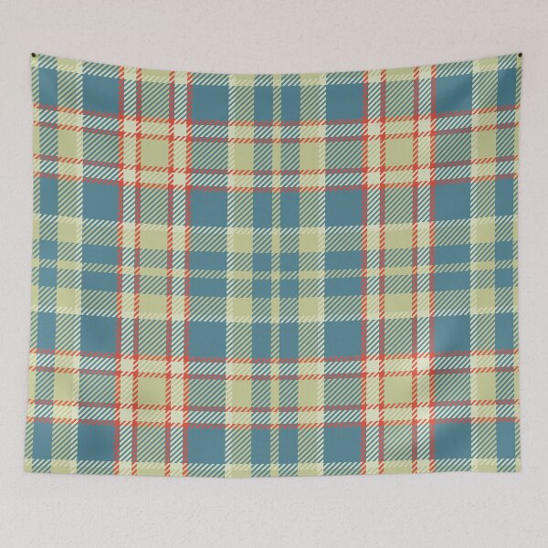 Item preview, tartan or plaid blue and corail designed and sold by MBCollections.