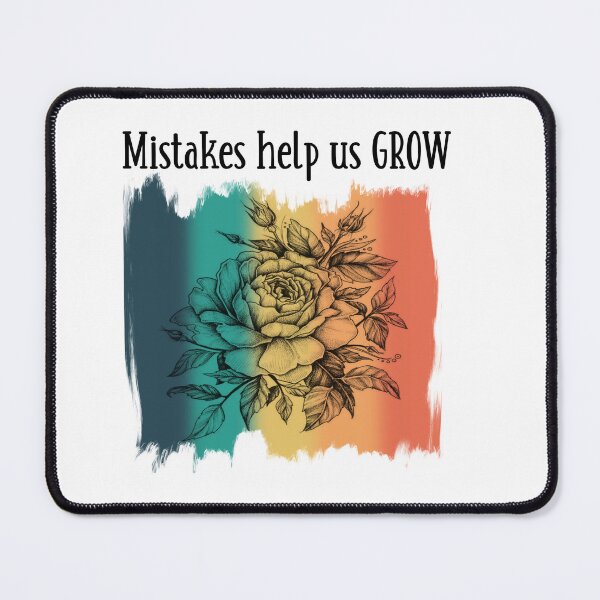Item preview, Mistakes Help Us Grow Retro Tattoo Style Flower T-shirt designed and sold by Nerdygirlteez.