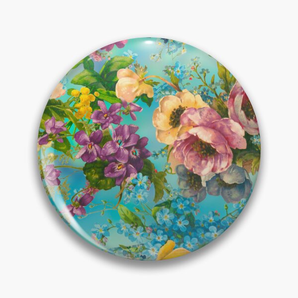 Artikelvorschau, Vintage Blumen und Rosen, Shabby Chic, Blumenmuster, Vintage Botanicals, blaue Minze Blumen entworfen und verkauft von ZeinabTaha.
