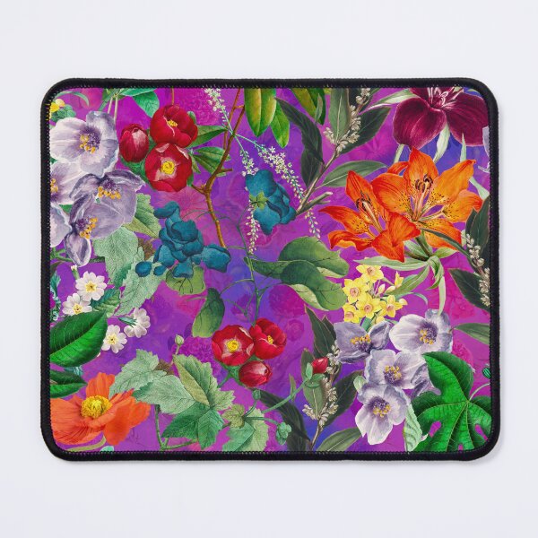 Item preview, Exotic flowers and leaves heaven, leaves and flowers tropical pattern, botanical illustration, pink blue floral illustration designed and sold by ZeinabTaha.