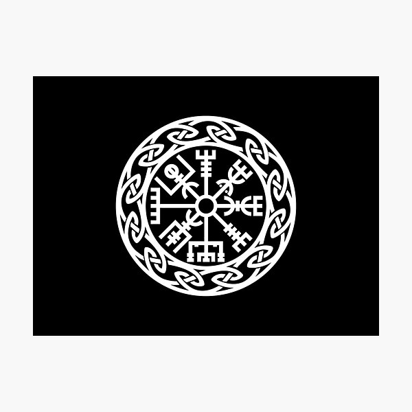 Lámina Fotográfica Vegvisir Islandés Brújula De Runas Mitología Lámina Fotográfica Vegvisir Islandés Brújula De Runas Mitología