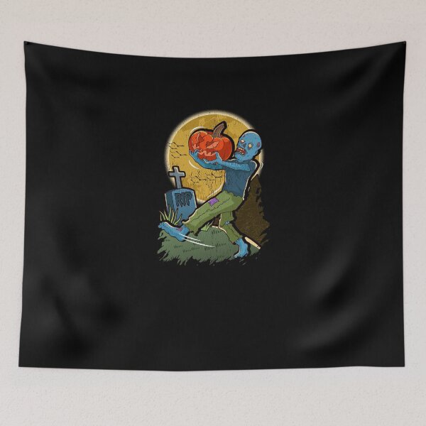 Item preview, Zombie Running With Pumpkin Halloween Runner Spooky Fun designed and sold by Andy8891.
