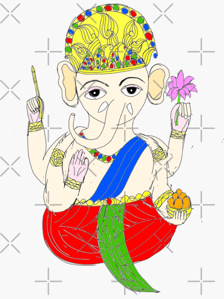 Ganpati Drawing Easy | Ganesha Watercolor painting