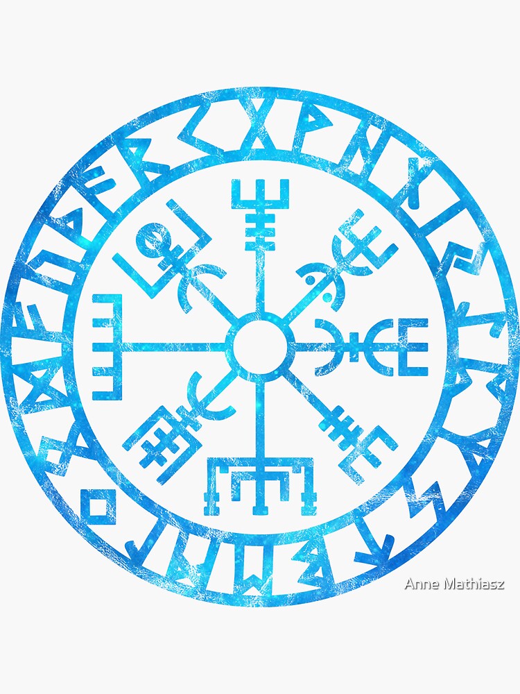 Pegatina Vegvisir Islandés Brújula De Runas Futhark Mitología Pegatina Vegvisir Islandés Brújula De Runas Futhark Mitología