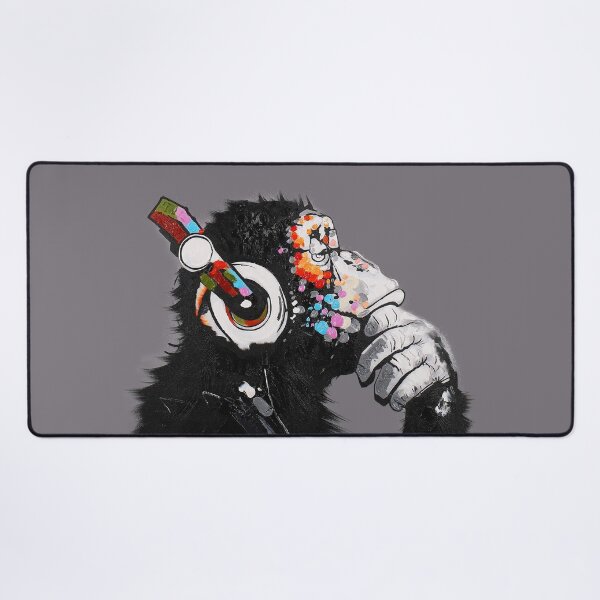Vista previa del artículo con la obra «Chimpancé pensador», diseñado y vendido por WE-ARE-BANKSY.