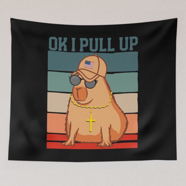 Item preview, Ok I Pull Up Capybara Funny Retro designed and sold by JamauDS.