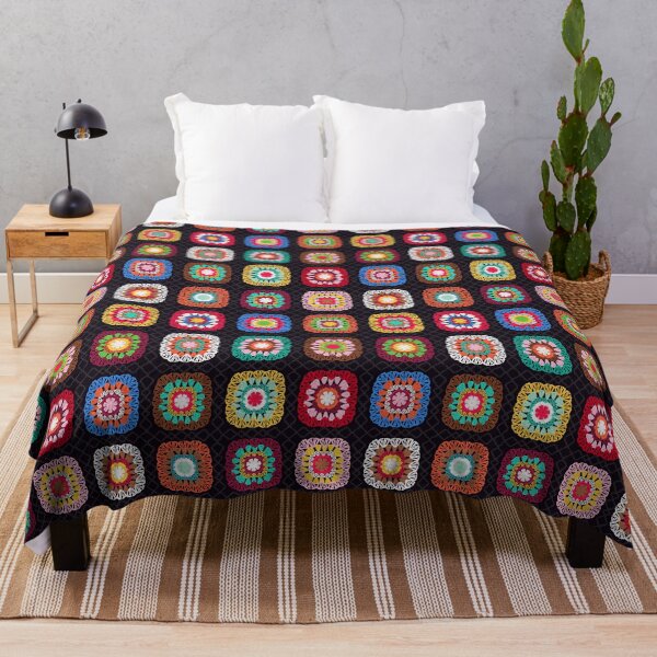 Item preview, Colorful Vintage Granny Square Crochet designed and sold by prirajdesigns.