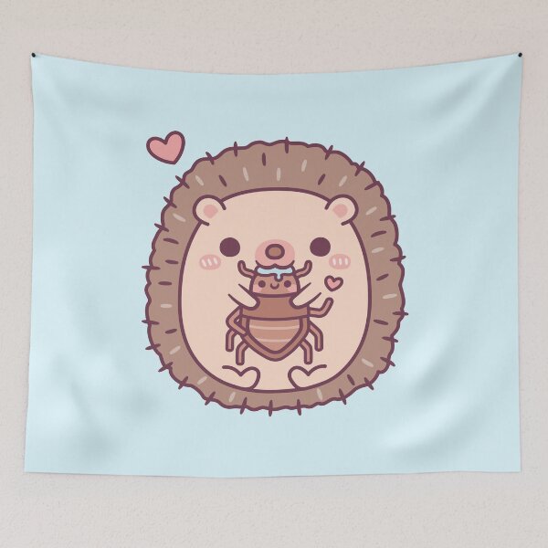Item preview, Cute Hedgehog Munching On Beetle Funny designed and sold by rustydoodle.