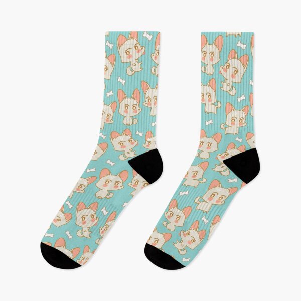 Item preview, Yuki Cute Dog Pattern Teal designed and sold by Larissa Melnik.