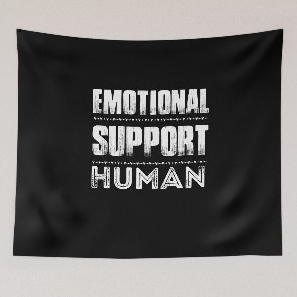 Item preview, Vintage Emotional Support Human White Bold Typography  designed and sold by X-Trends.