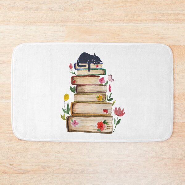 Item preview, Watercolor Black Cat sleeping On A Stack Of Books designed and sold by virillanissa.