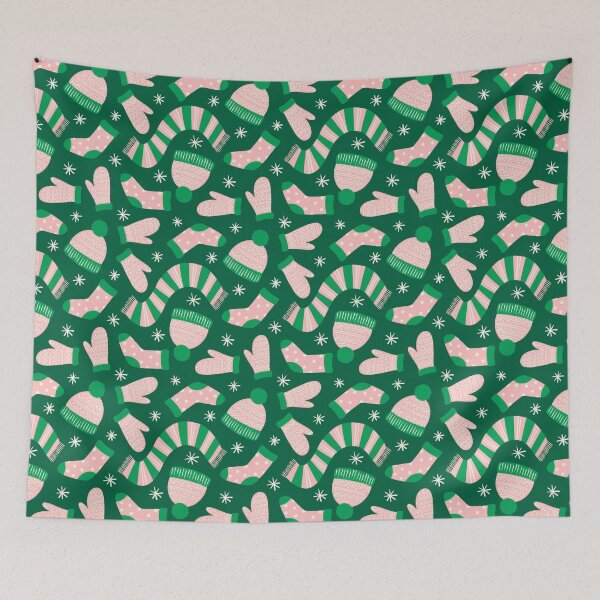 Item preview, Christmas time pattern on green background designed and sold by Irenajh87.