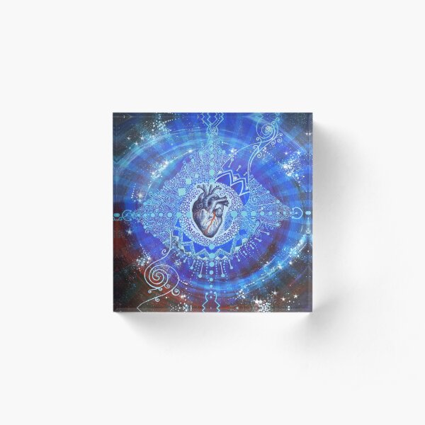 Space heart Acrylic Block