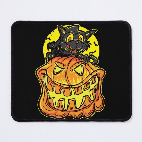 Item preview, Black Cat on a Jack-O-Lantern Pumpkin by eShirtlabs designed and sold by eShirtLabs.