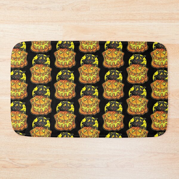Item preview, Black Cat on a Jack-O-Lantern Pumpkin by eShirtlabs designed and sold by eShirtLabs.