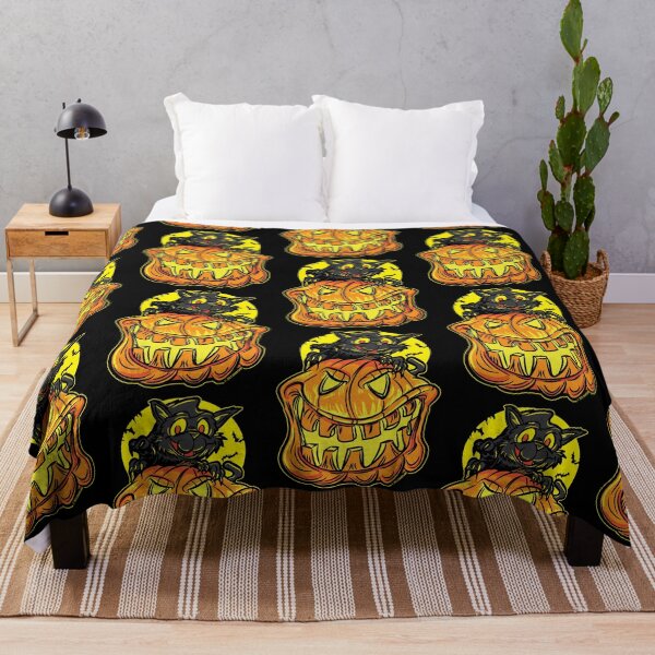 Item preview, Black Cat on a Jack-O-Lantern Pumpkin by eShirtlabs designed and sold by eShirtLabs.
