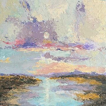 Artwork thumbnail, Sunset Over a River in Acrylics by Ale Connell