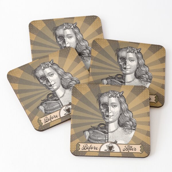 Item preview, Funny Before And After Coffee Vintage Illustration designed and sold by MyStonedCottage.
