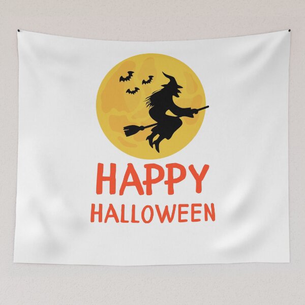 Item preview, Happy Halloween Moon with Witch Design designed and sold by WBP Mart.