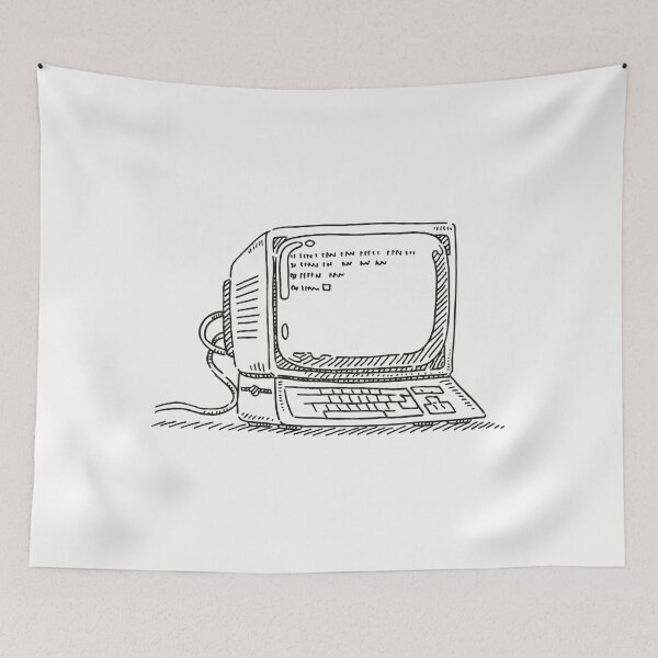 Item preview, Old Computer 80s Hand Drawn Tandy 80s  Geek Gamer  designed and sold by MediTees.