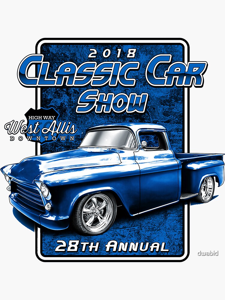 Thumbnail 3 of 3, Sticker, 2018 Downtown West Allis Classic Car Show designed and sold by dwabid.