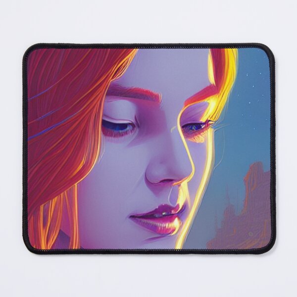 Item preview, A digital painting portrait of a beautiful girl at sunset. designed and sold by Art-Vibrations.