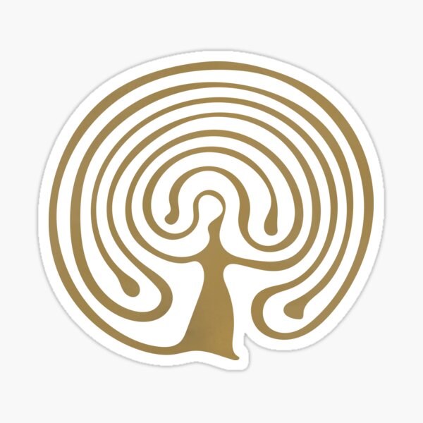 Golden woman mandala ornament Sticker