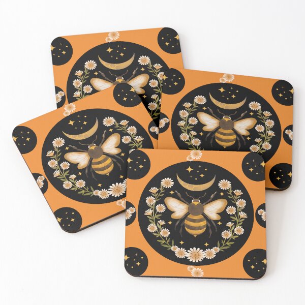 Item preview,  Bee and Flowers and Moon designed and sold by fatydesignspace.