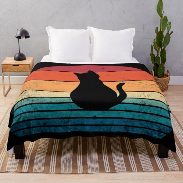 Item preview, Black Cat Sitting Retro 80s Style Sunset Cute Kitten Vintage Funny Cat designed and sold by BunnyPrinceDegn.