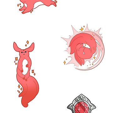 Artwork thumbnail, Ruby Carbuncle - Sticker/Magnet Set by CommodorePaws