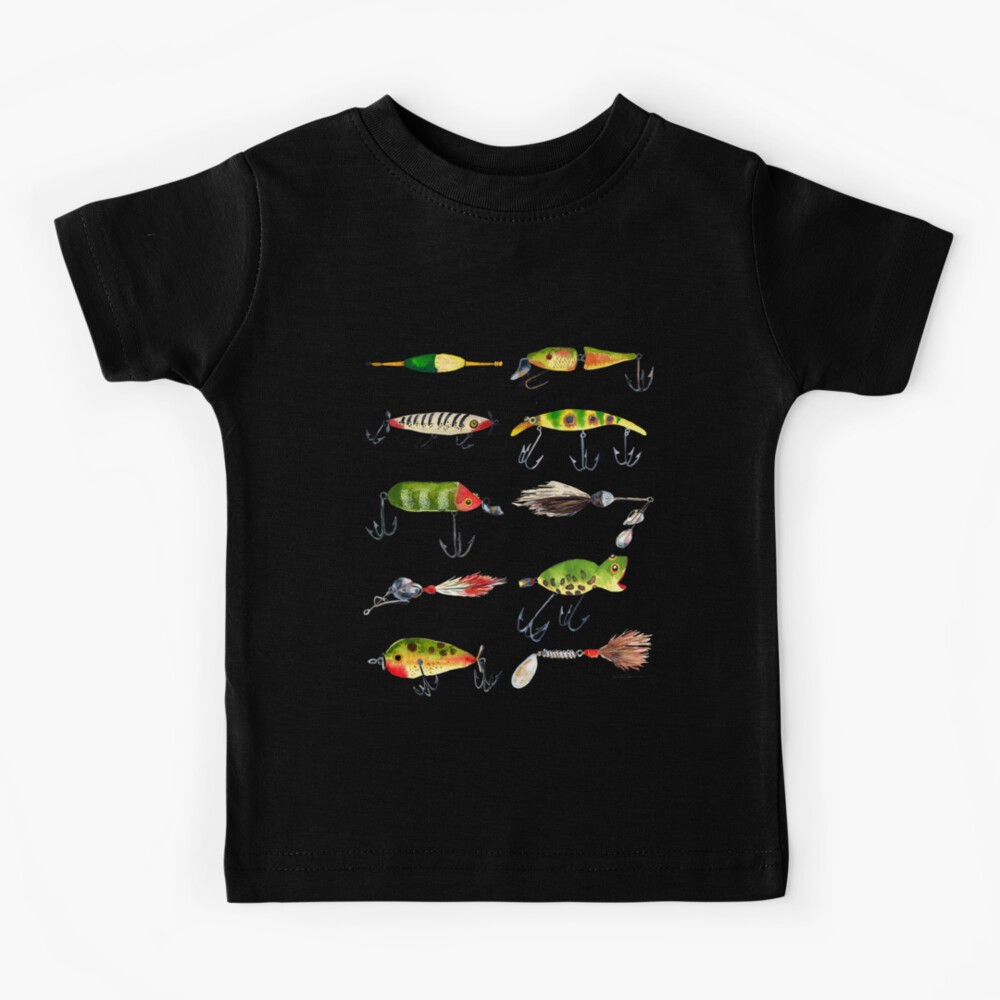 Vintage Fishing Lures Kids T-Shirt by Roleen Senic - Pixels