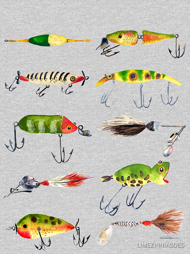 Vintage Fishing Lures Essential T-Shirt for Sale by LIMEZINNIASDES