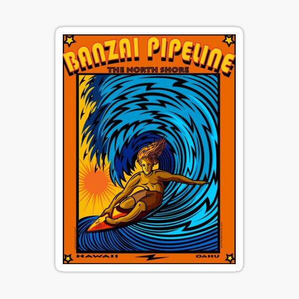 "BANZAI PIPELINE NORTH SHORE OAHU HAWAII" Sticker for Sale by theoatman