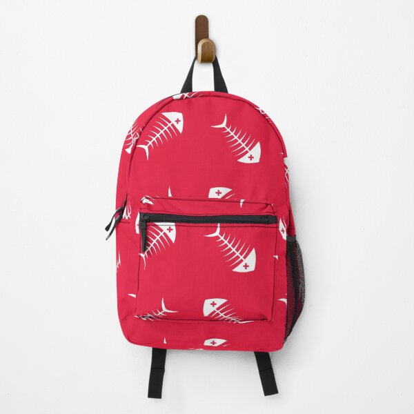 Item preview, Fish Bones Dead Fish Skeleton Pattern Red designed and sold by PluckySquid.