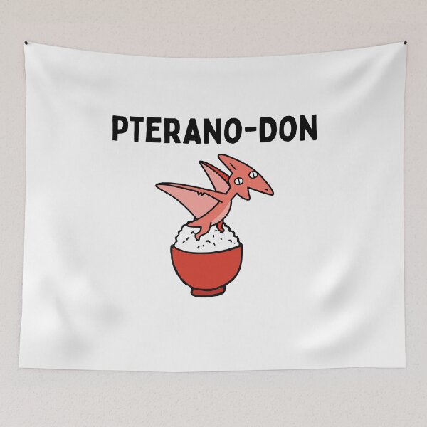 Item preview, Katsu-don Gyu-don Pterano-don | Oyaji Gyagu (Japanese Dad Jokes) | Cartoon Pteranodon | Funny Dino Print designed and sold by KonnichiwaStore.