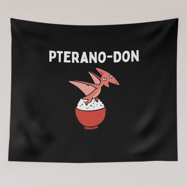 Item preview, Katsu-don Gyu-don Pterano-don | Oyaji Gyagu (Japanese Dad Jokes) | Cartoon Pteranodon | Funny Dino Print designed and sold by KonnichiwaStore.