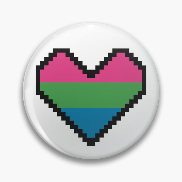 Aperçu de l'œuvre Pixel Art Pride Heart - polysexuel créée et vendue par GoldThornGuild.