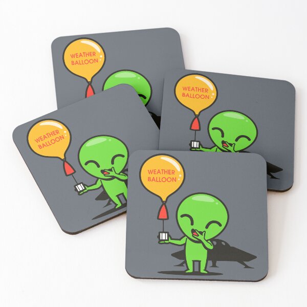 Item preview, Cute Kawaii Alien Holding a Weather Balloon Conspiracy Theory designed and sold by BoggsNicolasArt.
