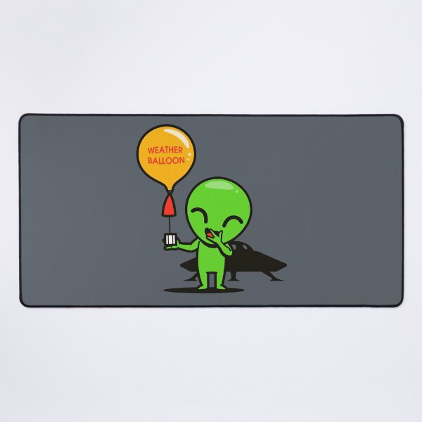 Item preview, Cute Kawaii Alien Holding a Weather Balloon Conspiracy Theory designed and sold by BoggsNicolasArt.