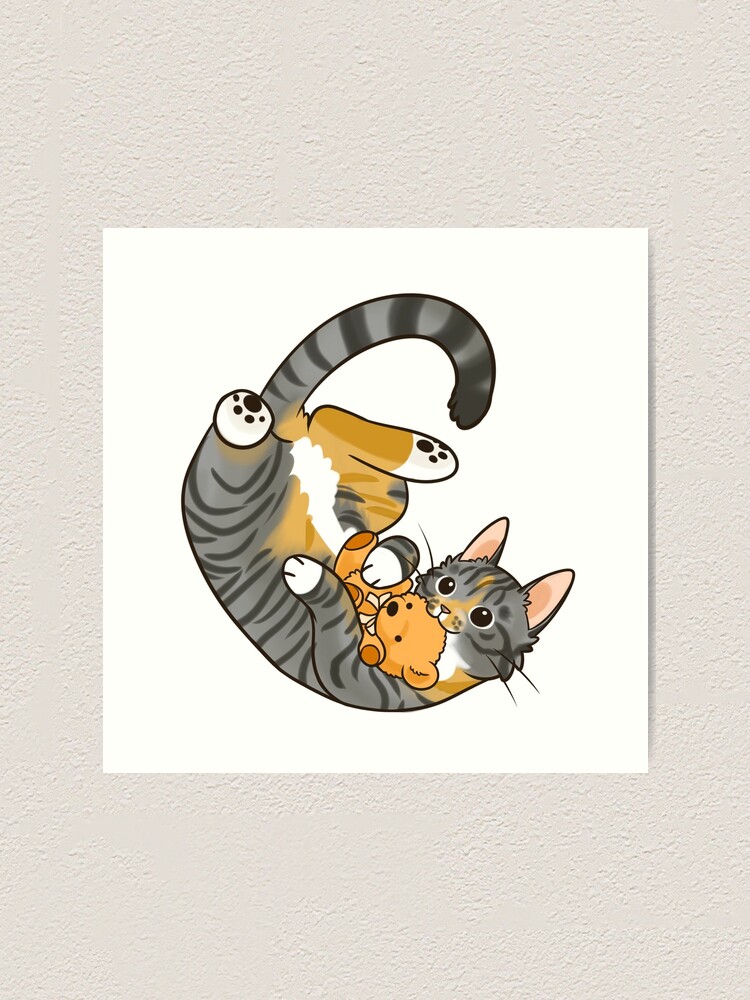 Impression Artistique Chat Tigre Gris Et Beige Par Pawlove Redbubble