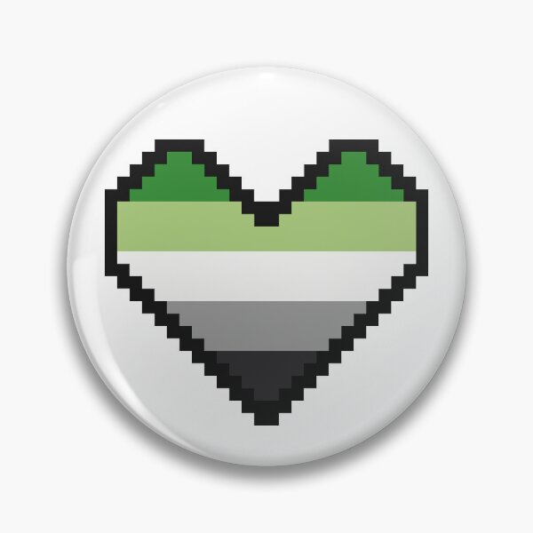 Item preview, Pixel Art Pride Heart - aromantic designed and sold by GoldThornGuild.