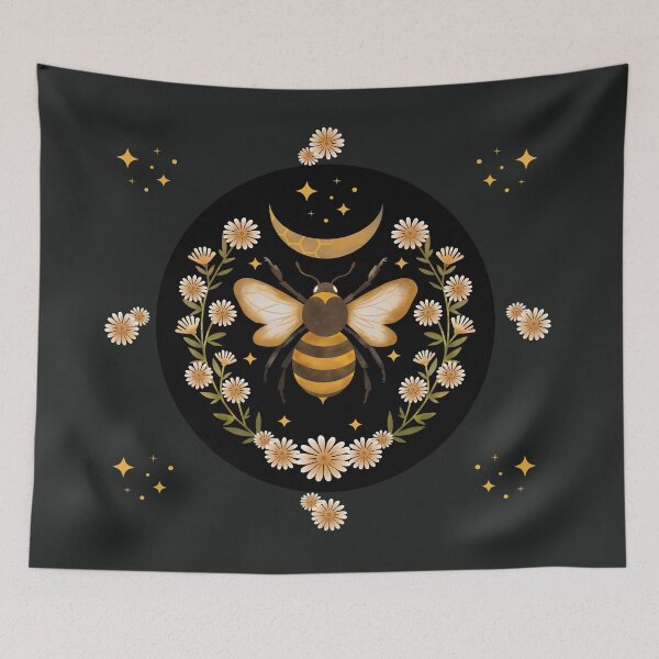 Item preview,   Bee and Flowers and Moon designed and sold by fatydesignspace.