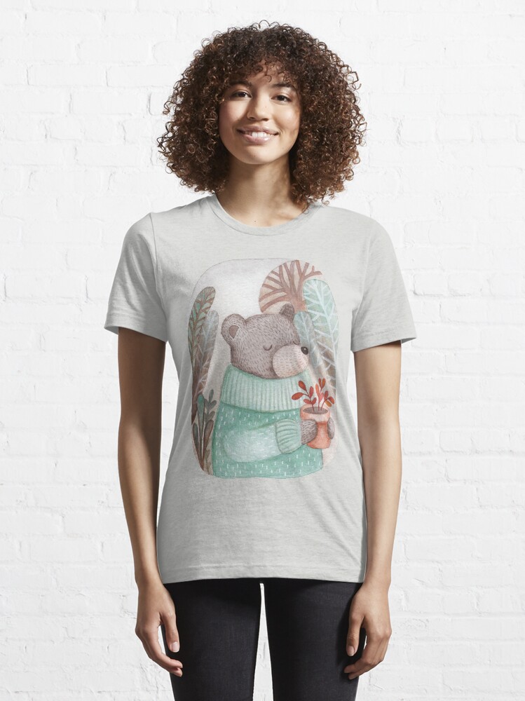 Thumbnail 6 of 7, Essential T-Shirt, Bear the Gardener designed and sold by Laorel.