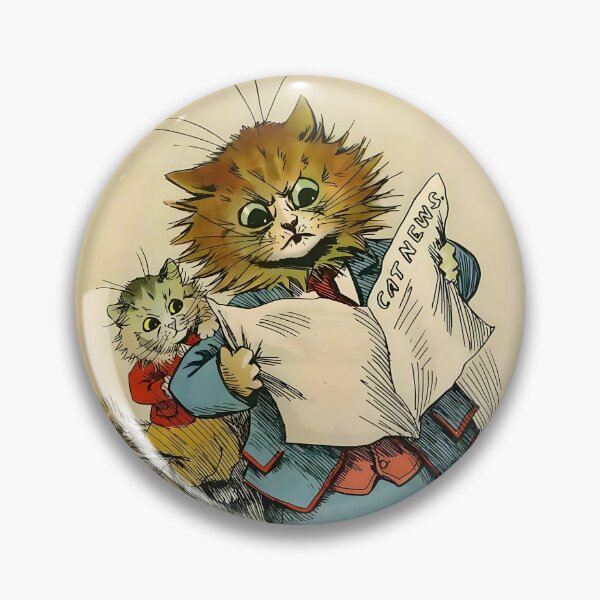 Item preview, Reading the Newspaper - Daddy Cat by Louis Wain designed and sold by WonderweissStudio.