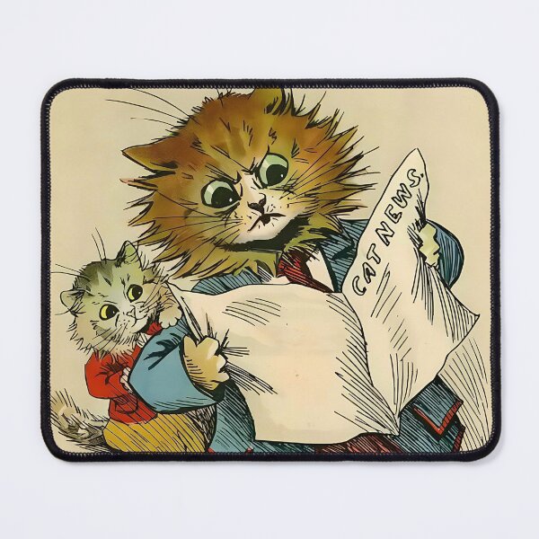 Item preview, Reading the Newspaper - Daddy Cat by Louis Wain designed and sold by WonderweissStudio.